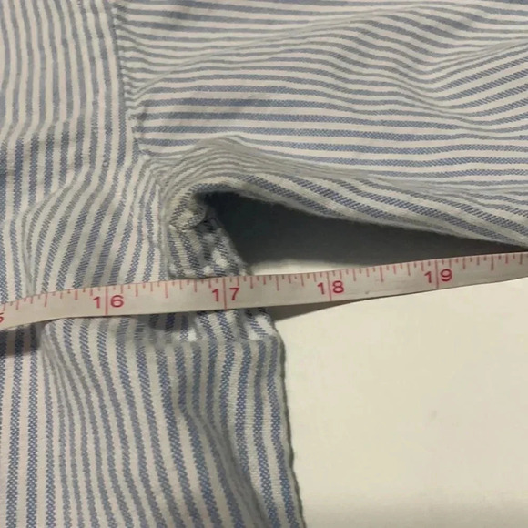 Vineyard Vines button down Shirt Youth L Striped Long Sleeved Whale Logo Blue - Picture 5 of 10